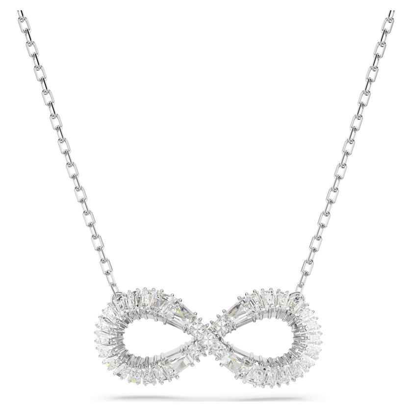 swarovski قلادة hyperbola، شكل إنفينيتي، لون أبيض، طلاء روديوم