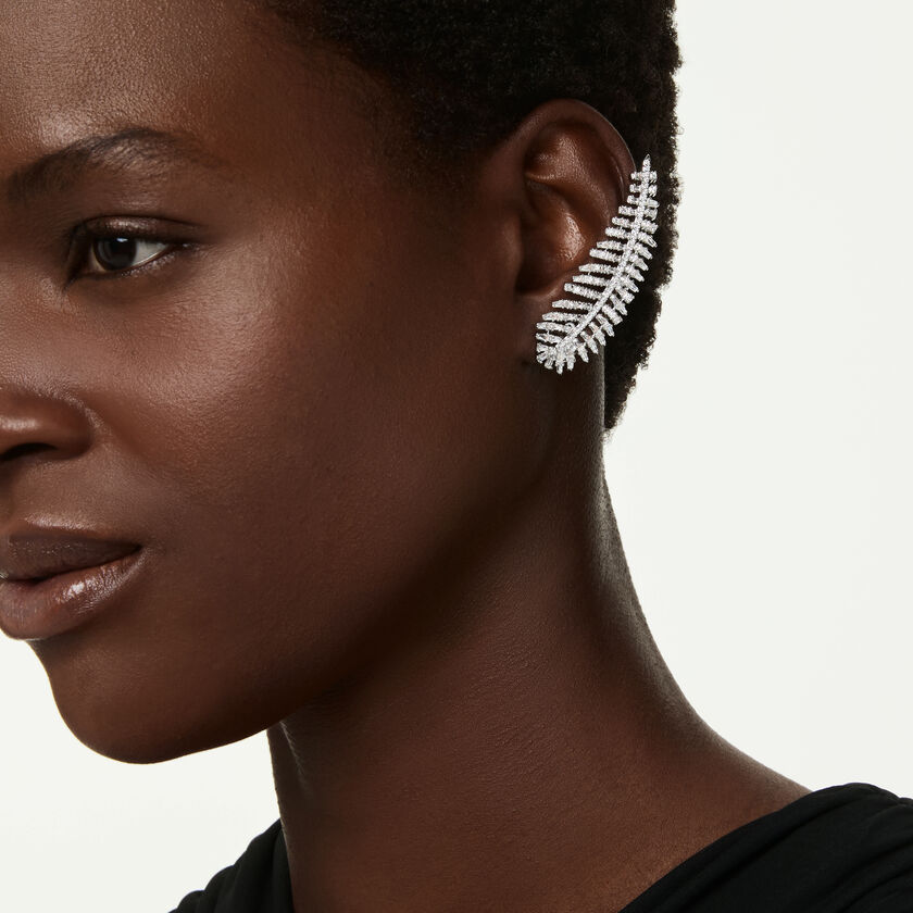 swarovski أقراط vienna، قطع متنوع، ريشة، لون أبيض، طلاء روديوم
