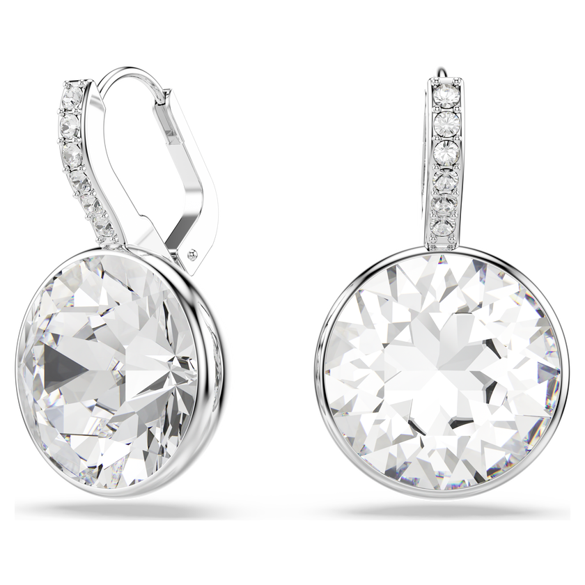 swarovski أقراط متدلية millenia، قطع مستدير، لون أبيض، طلاء روديوم