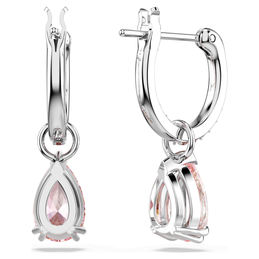 swarovski أقراط متدلية attract، قطع كمثري، لون وردي، طلاء روديوم