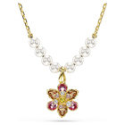 swarovski idyllia pendant crystal pearl mixed cuts flower multicolored gold tone plated