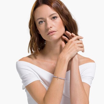 swarovski سوار lifelong على شكل قلب، لون أبيض، لمسة نهائية من معادن مختلطة