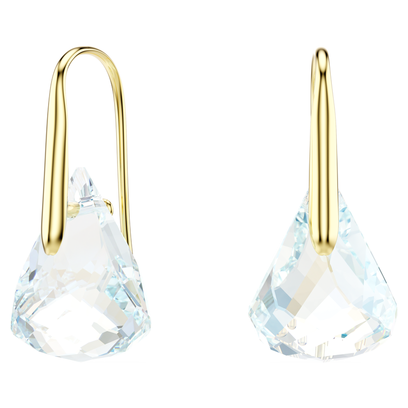 swarovski أقراط متدلية lunar، قطع بيضاوي، لون أبيض، لمسة نهائية من الذهب عيار 18 قيراط