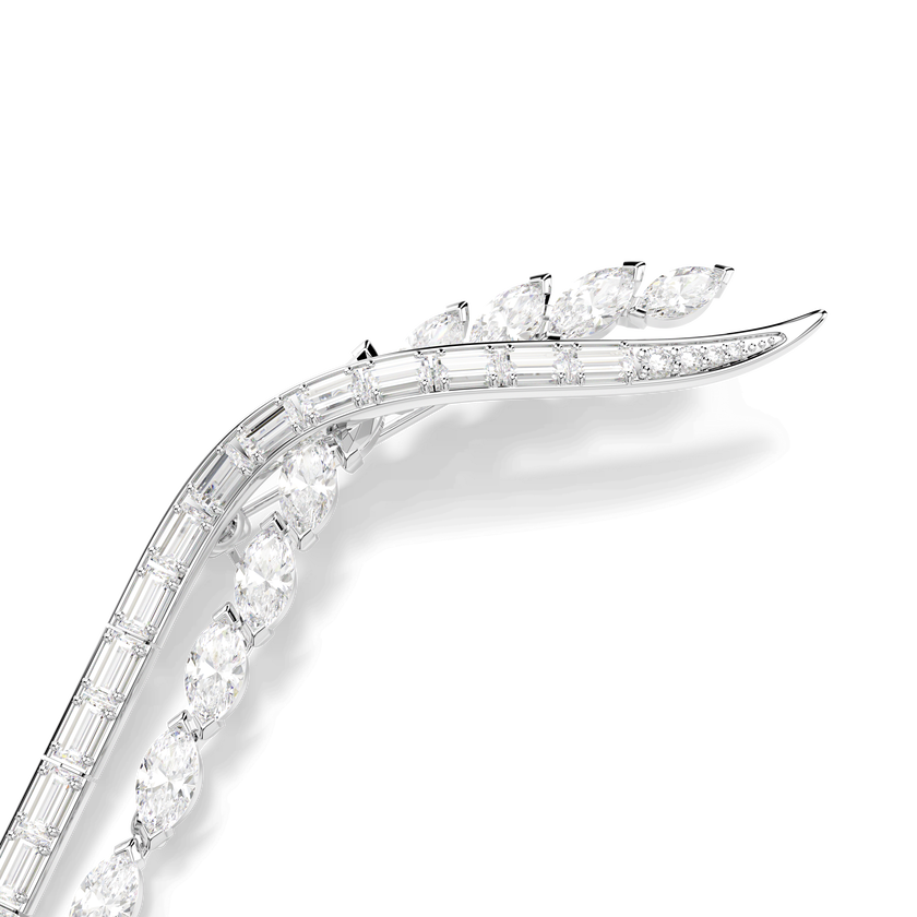 swarovski بروش mesmera، قطع متنوع، لون أبيض، طلاء روديوم