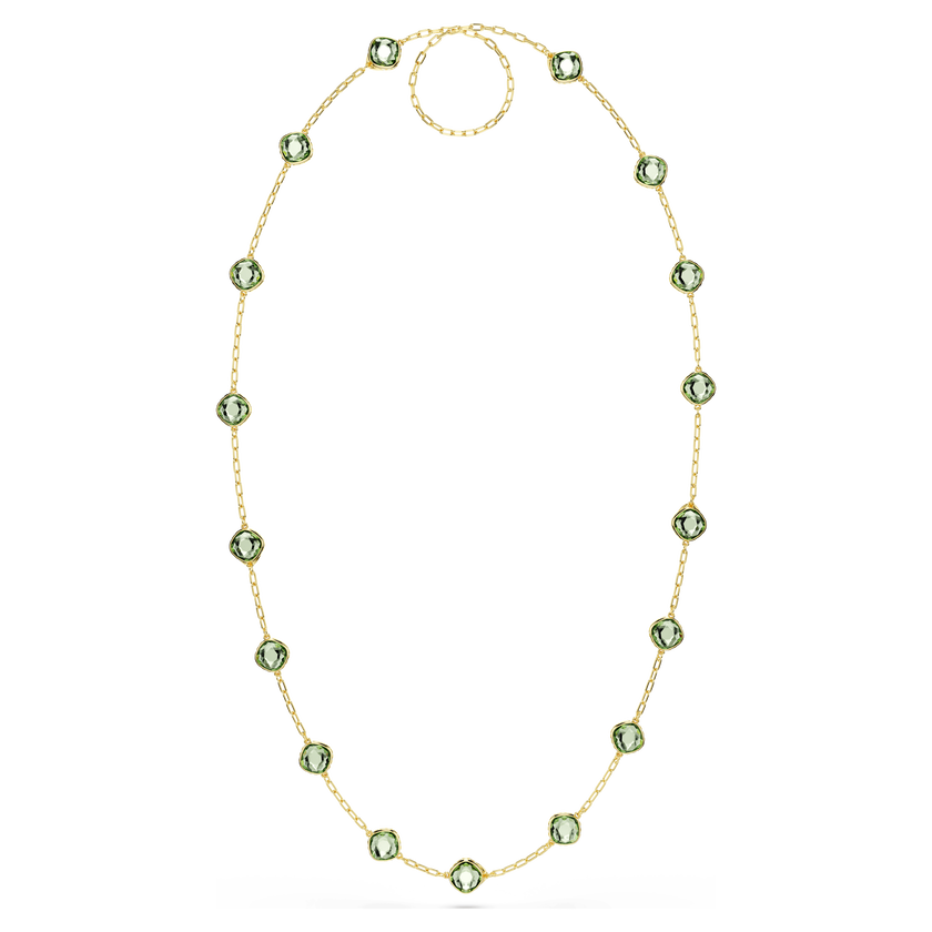 swarovski سلسلة chroma، قطع مُثَمَّن، لون أخضر، طلاء باللون الذهبي