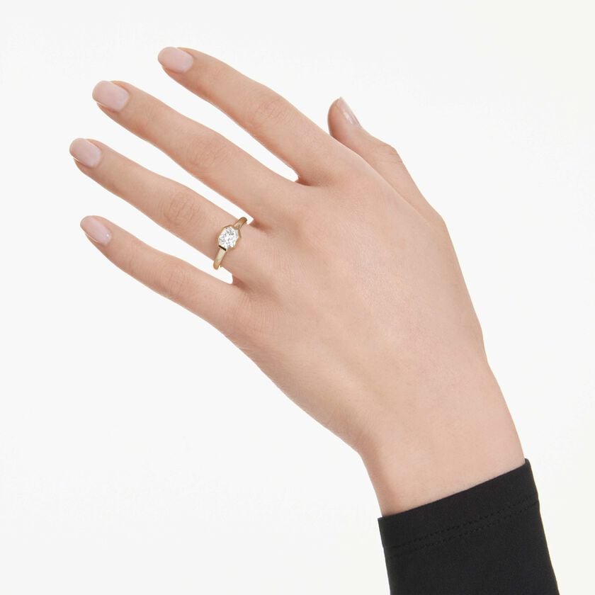 swarovski octagon bezel ring  lab grown diamonds 1 0 ct tw  octagon shape  18k yellow gold