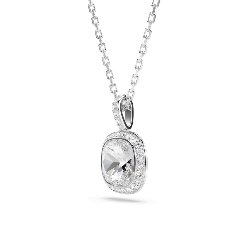 swarovski قلادة una angelic، قطع الوسادة، لون أبيض، طلاء روديوم