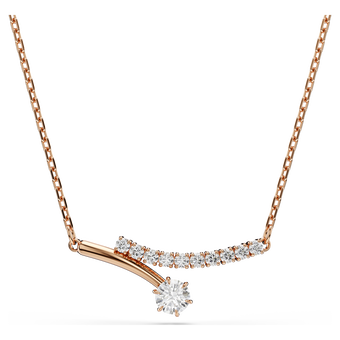 swarovski عقد matrix، قطع مستدير، لون أبيض، لمسة نهائية من الذهب الوردي عيار 18 قيراط