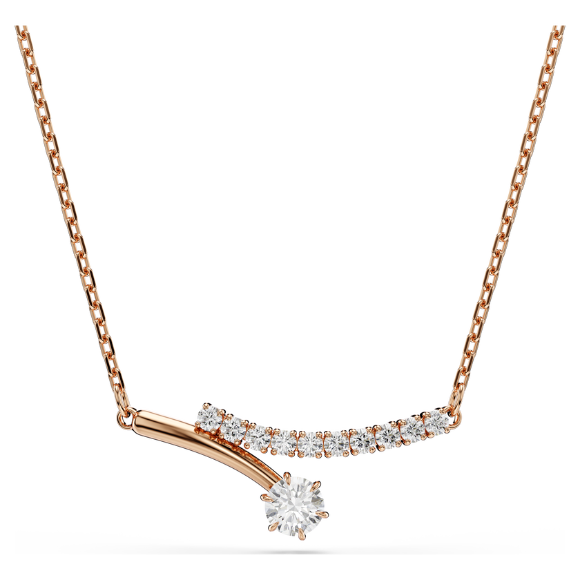 swarovski عقد matrix، قطع مُستدير، لون أبيض، لمسة نهائية من الذهب الوردي عيار 18 قيراط