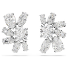 swarovski mesmera stud earrings mixed cuts flower white rhodium plated