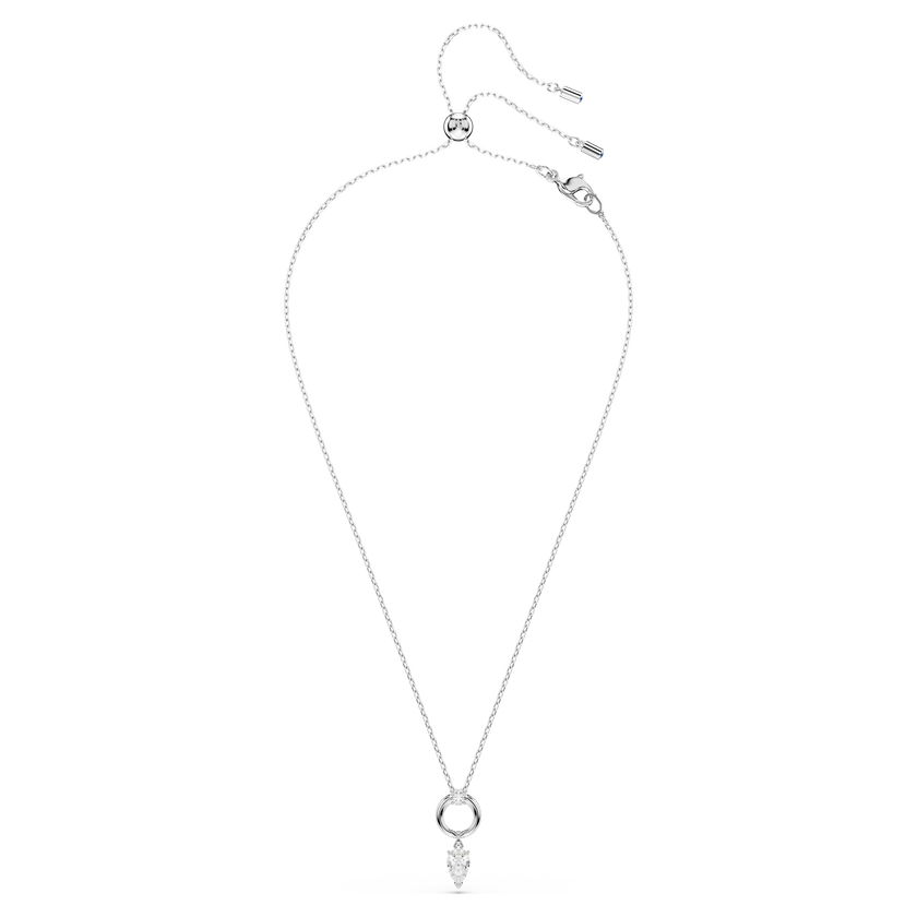 swarovski قلادة mesmera، شكل كمثرى، لون أبيض، طلاء روديوم