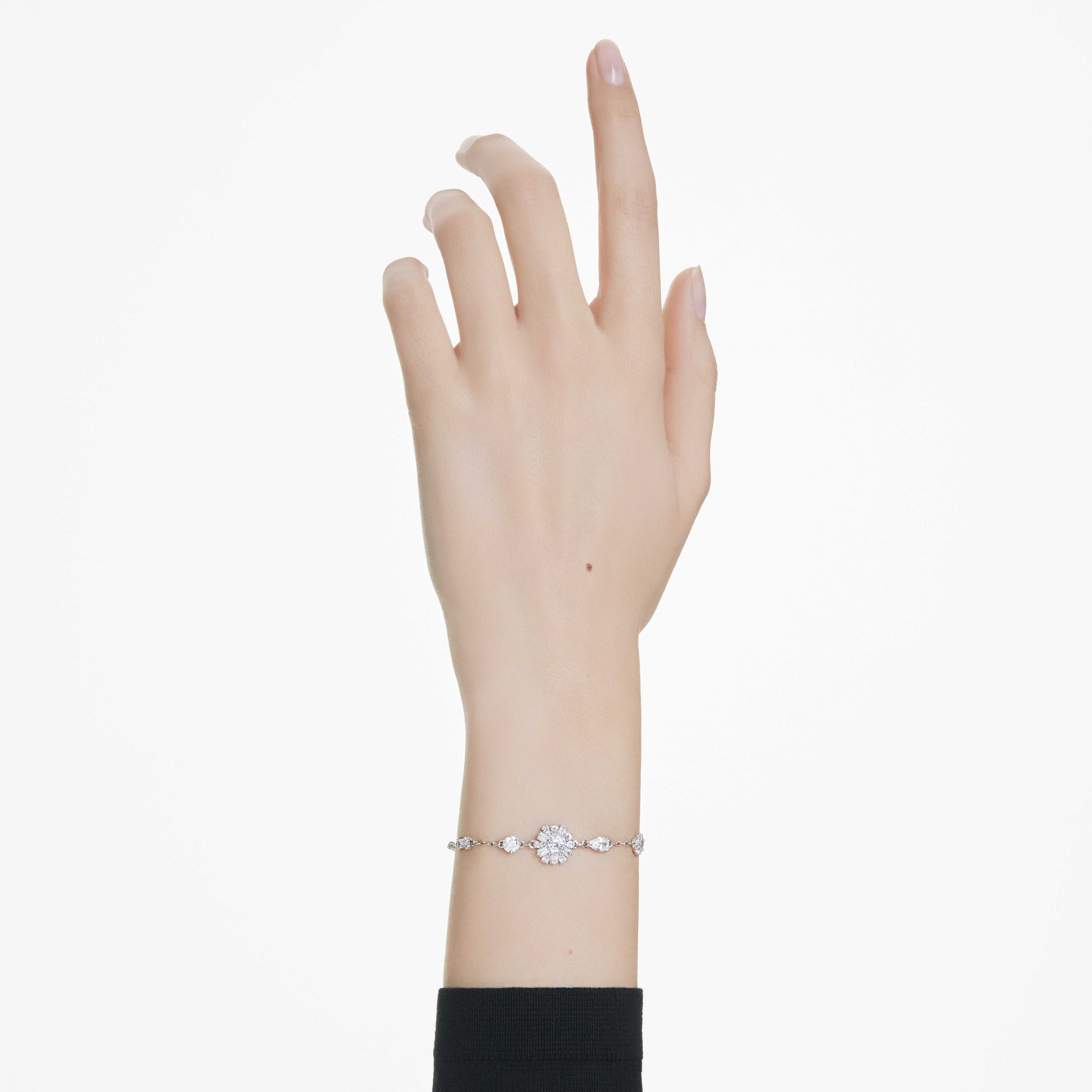 swarovski سوار idyllia، قطع متنوع، شكل ندفة ثلج، لون أبيض، طلاء روديوم