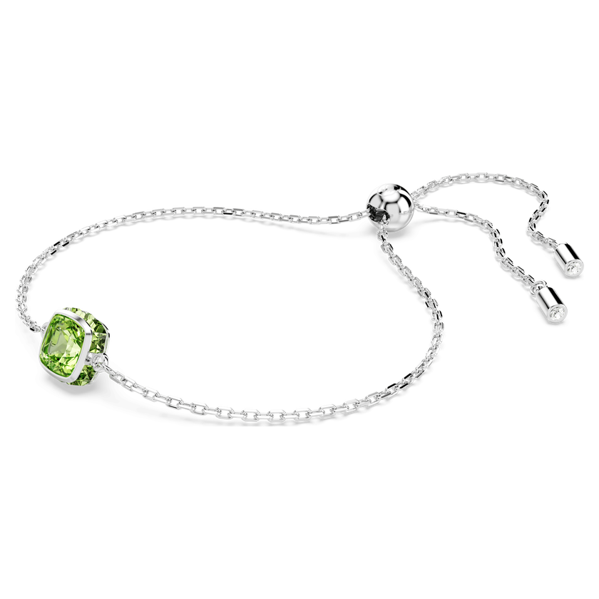 swarovski سوار birthstone، قطع مربع، august، لون أخضر، طلاء روديوم