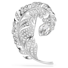 swarovski idyllia brooch  mixed cuts  feather  rhodium plated