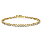 swarovski سوار تنس eternity، ألماس مُصنع في المختبر بإجمالي 2 5 قيراط، شكل دائري، ذهب أبيض عيار 18