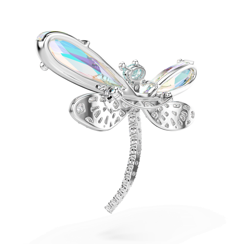 بروش وإكسسوار للشعر ariana grande x swarovski، قطع متنوع، شكل يعسوب، لون أخضر، طلاء روديوم