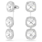 swarovski أقراط una angelic، قطع كوشن، لون أبيض، طلاء روديوم