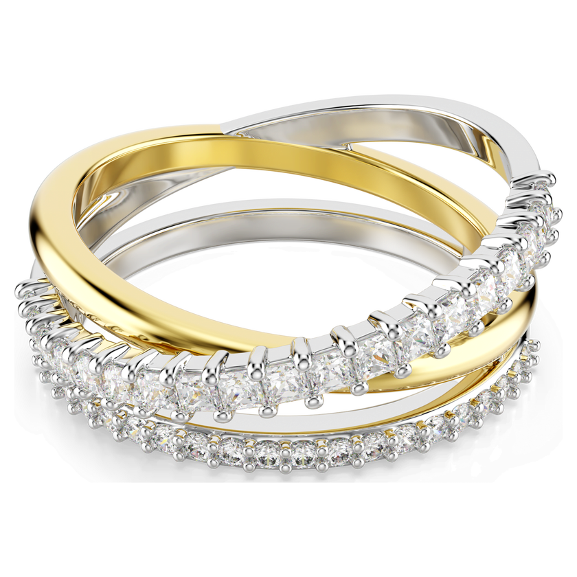 swarovski خاتم hyperbola، قطع متنوع، لون أبيض، لمسة نهائية من معادن مختلطة