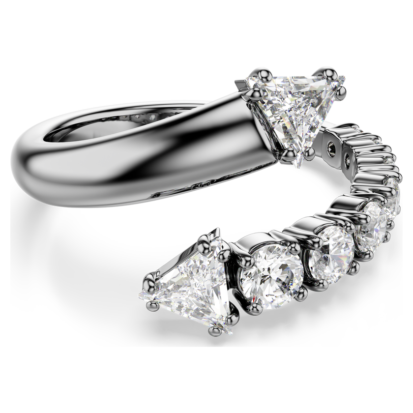 swarovski خاتم مفتوح sublima، قطع متنوع، لون أبيض، طلاء روثينيوم