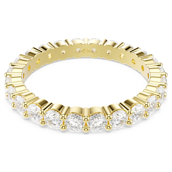 swarovski خاتم دبلة matrix vittore، قطع مستدير، لون أبيض، طلاء باللون الذهبي