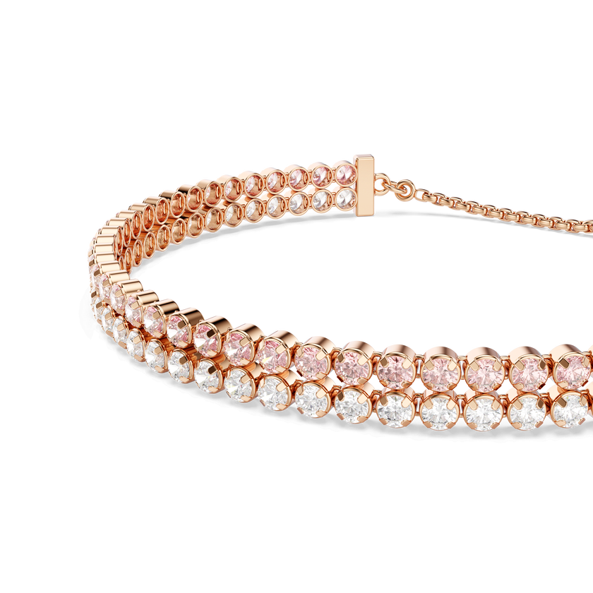 swarovski سوار matrix، قطع مُستدير، لون أبيض، لمسة نهائية من الذهب الوردي عيار 18 قيراط