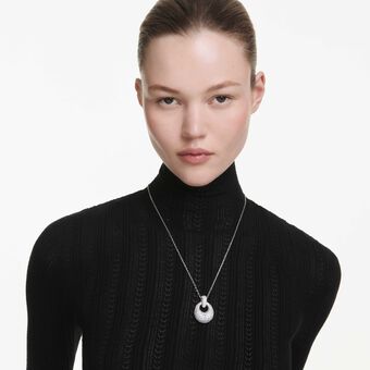 swarovski قلادة sublima، لون أبيض، طلاء روديوم