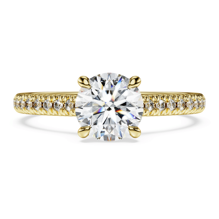 swarovski خاتم سوليتير eternity، ألماس مُصنع في المختبر إجمالي 1 2 قيراط، شكل دائري، ذهب أصفر عيار 18 قيراط