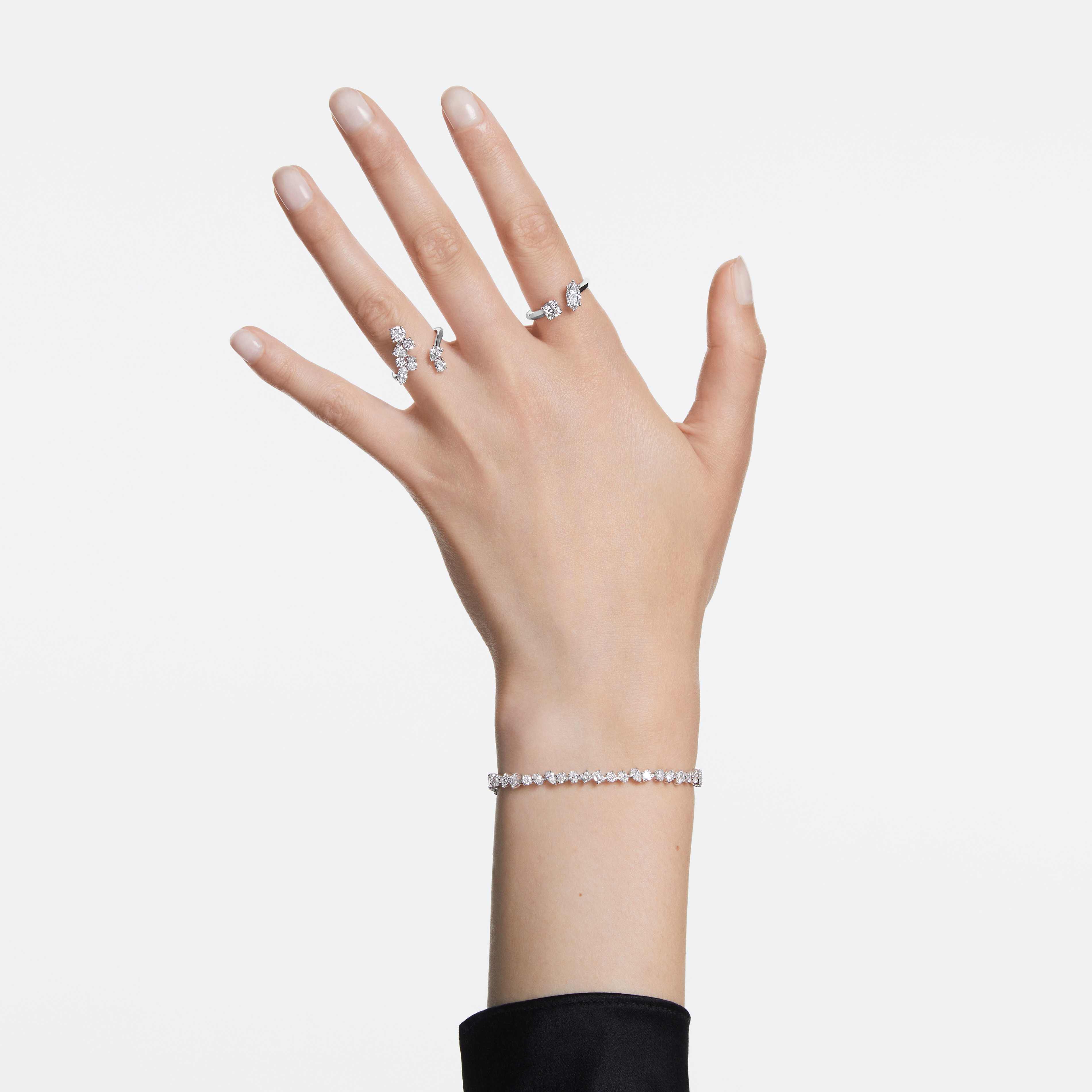 swarovski سوار تنس galaxy، أحجار ألماس مُصنعة في المختبر بإجمالي 5 قيراط، ذهب أبيض عيار 18