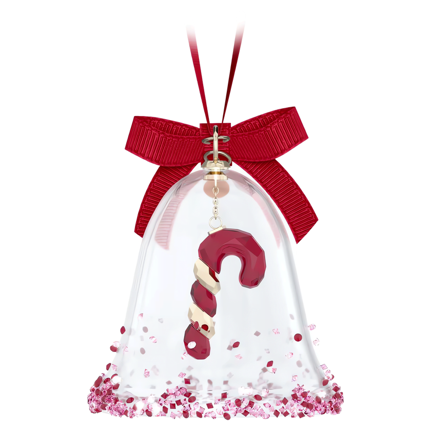 swarovski قطعة زينة holiday cheers على شكل جرس به مجسم حلوى، لون أحمر