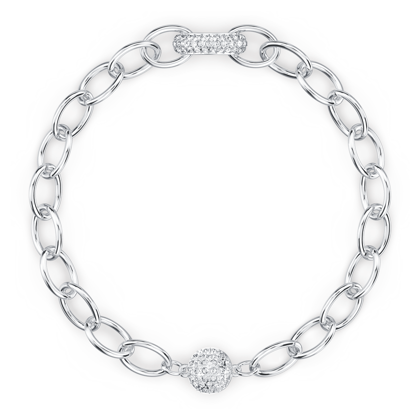 swarovski سوار the elements على شكل سلسلة، لون أبيض، طلاء روديوم
