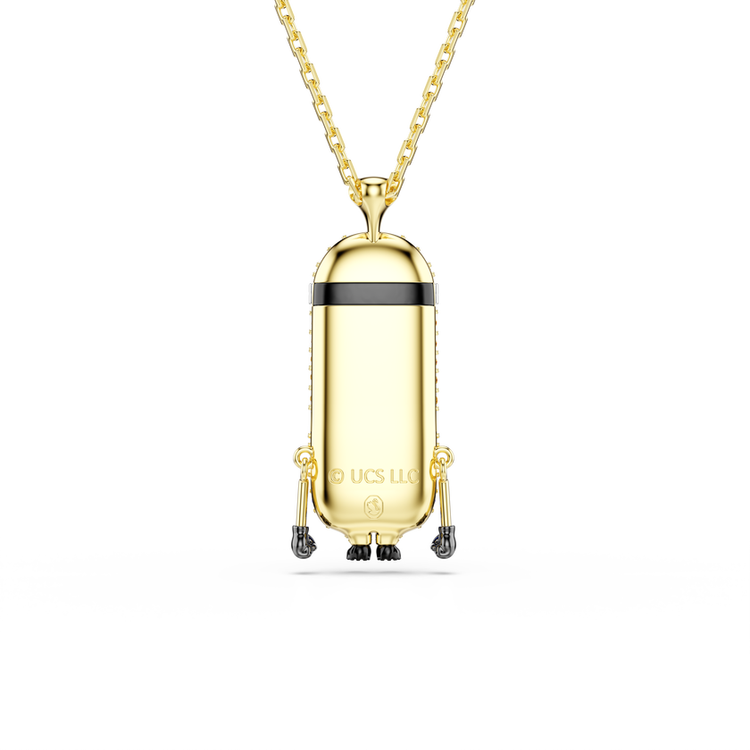 swarovski قلادة minions كيفن، ترصيع بافيه، ألوان متعددة، طلاء باللون الذهبي