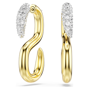 swarovski أقراط dextera، قطع مستدير، لون أبيض، لمسة نهائية من معادن مختلطة