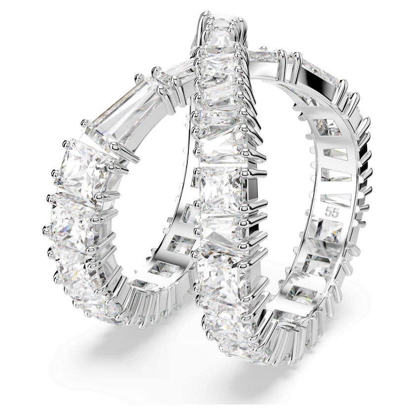 swarovski خاتم hyperbola، شكل إنفينيتي، لون أبيض، طلاء روديوم
