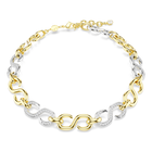 swarovski عقد dextera، قطع مستدير، سلسلة، لون أبيض، لمسة نهائية من معادن مختلطة