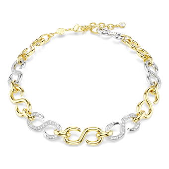 swarovski عقد dextera، قطع مستدير، سلسلة، لون أبيض، لمسة نهائية من معادن مختلطة