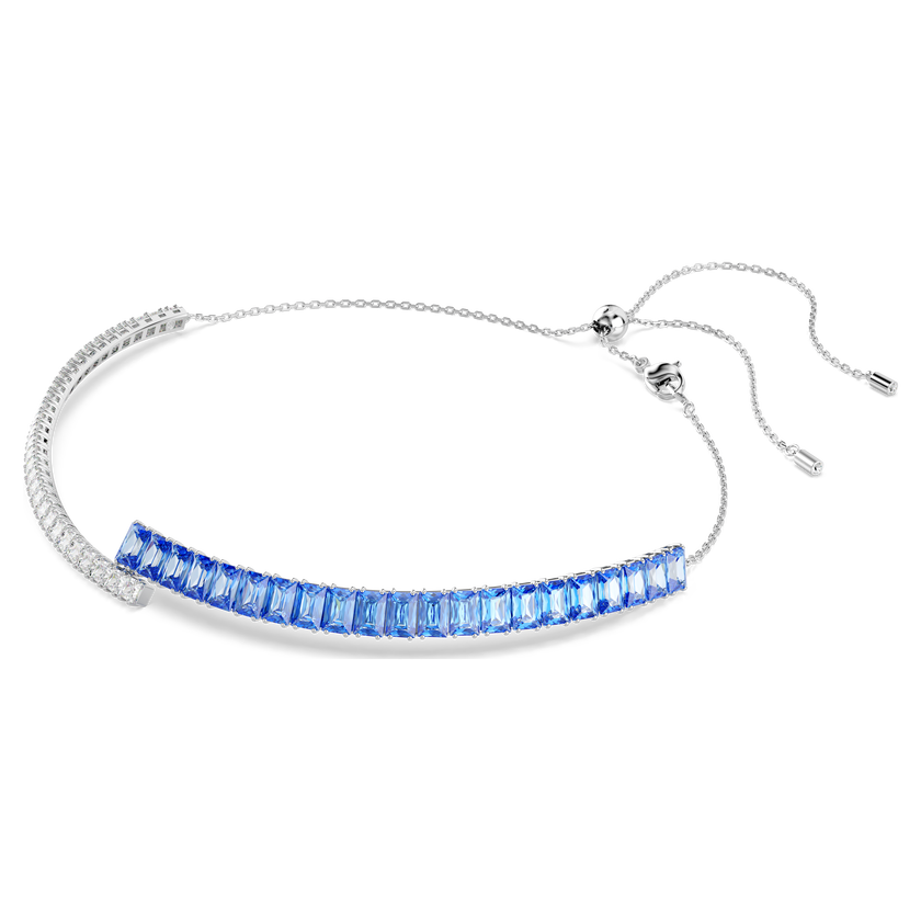 swarovski عقد شوكر matrix، قطع متنوع، لون أزرق، طلاء روديوم