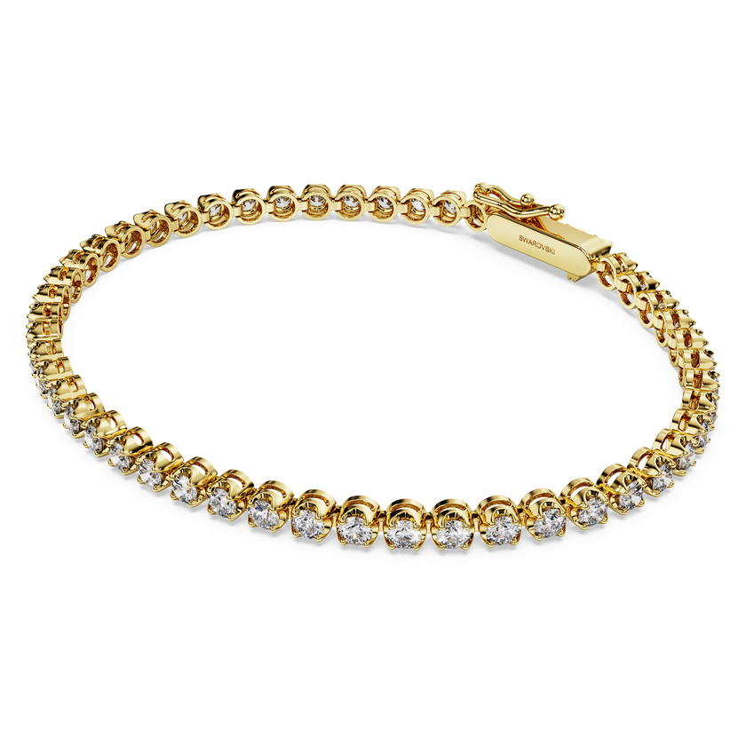 swarovski سوار تنس eternity، ألماس مُصنع في المختبر بإجمالي 2 5 قيراط، شكل دائري، ذهب أبيض عيار 18