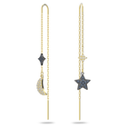 swarovski أقراط متدلية symbolic من سواروفسكي، على شكل قمر ونجمة، لون أزرق، لمسة نهائية من معادن مختلطة