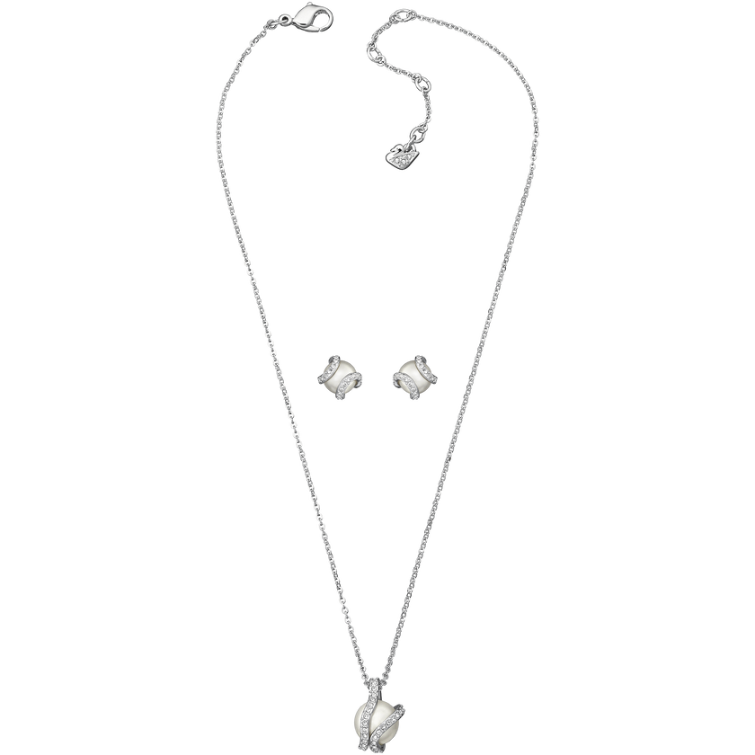 swarovski طقم nude، لون أبيض، طلاء روديوم