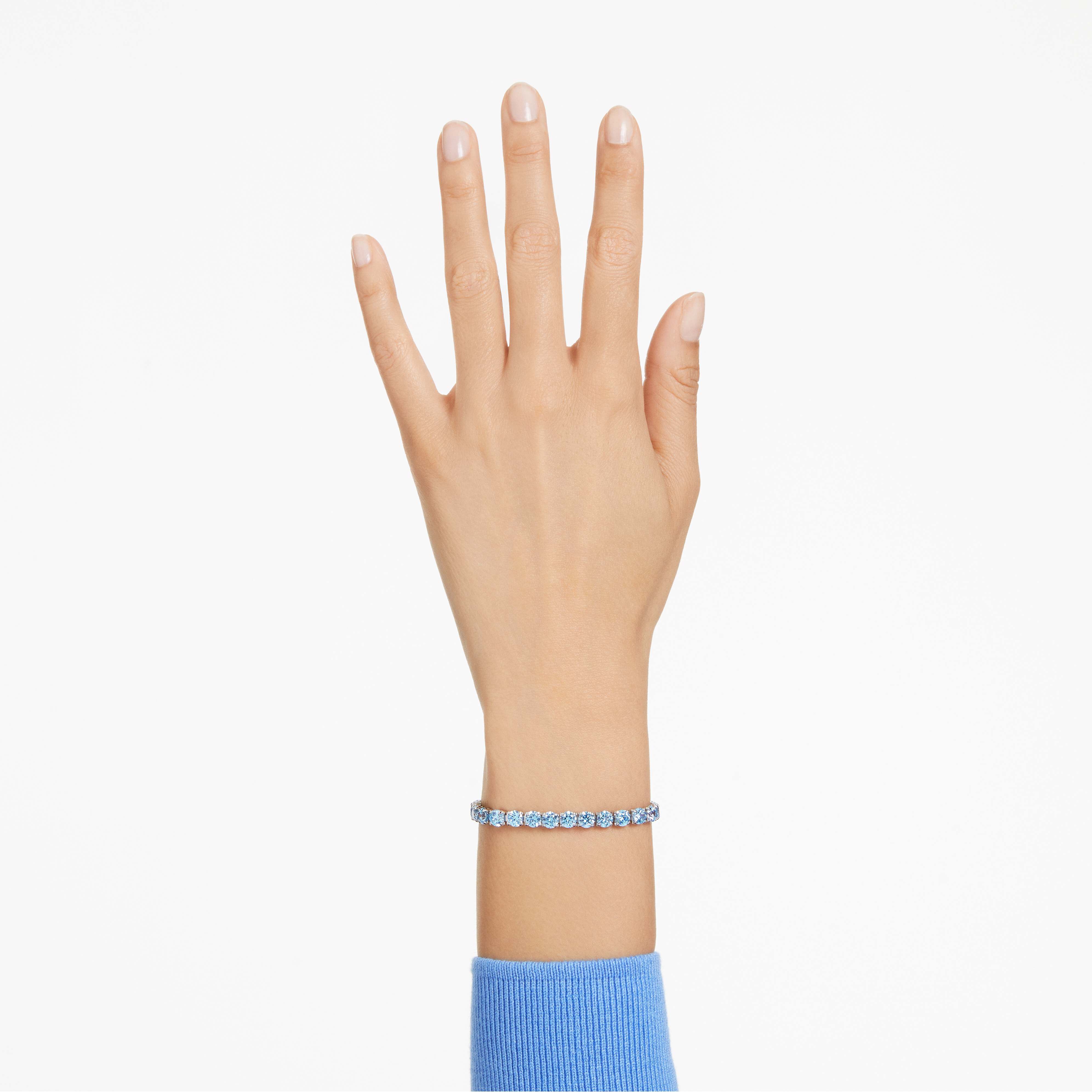 swarovski سوار matrix tennis، قطع مستدير، لون أزرق، طلاء روديوم