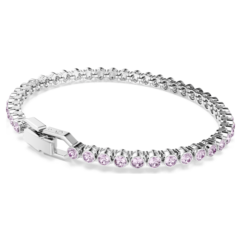 swarovski سوار تنس imber emily، قطع مُستدير، لون أرجواني، طلاء روديوم
