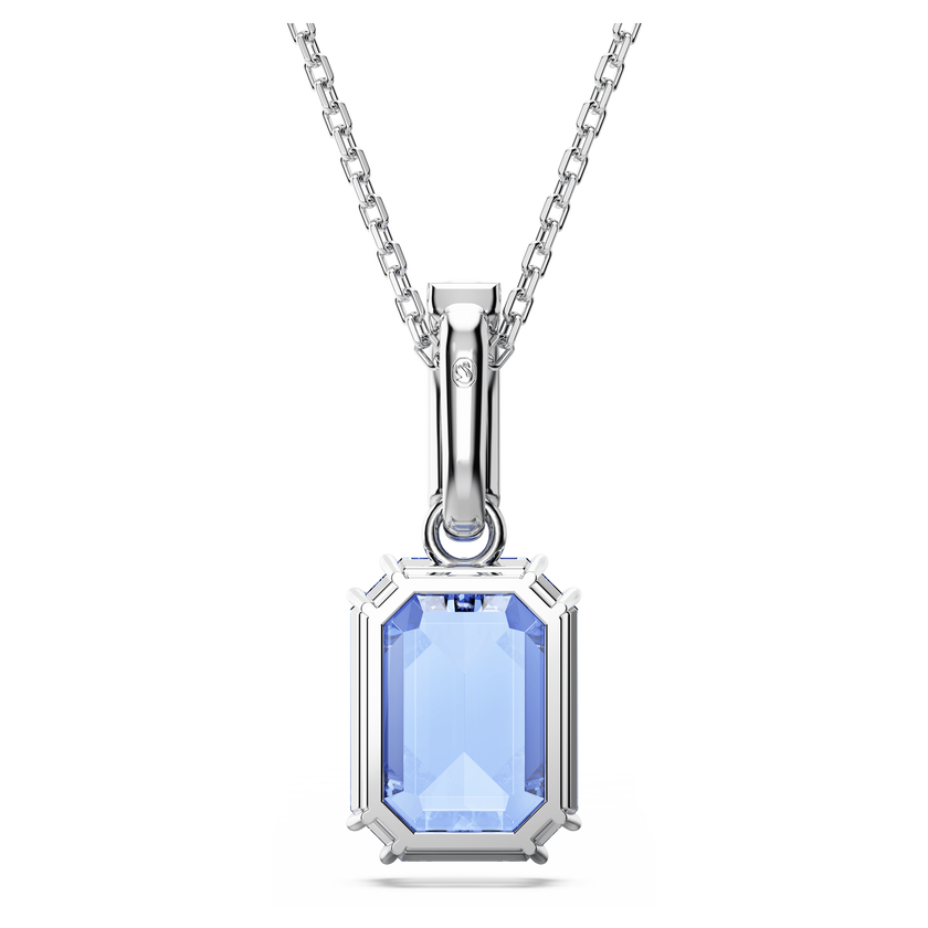 swarovski قلادة millenia، قطع مثمن، لون أزرق، طلاء روديوم