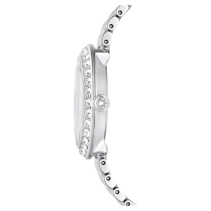 swarovski ساعة certa، صناعة سويسرية، سوار معدني، لون فضي، ستانلس ستيل