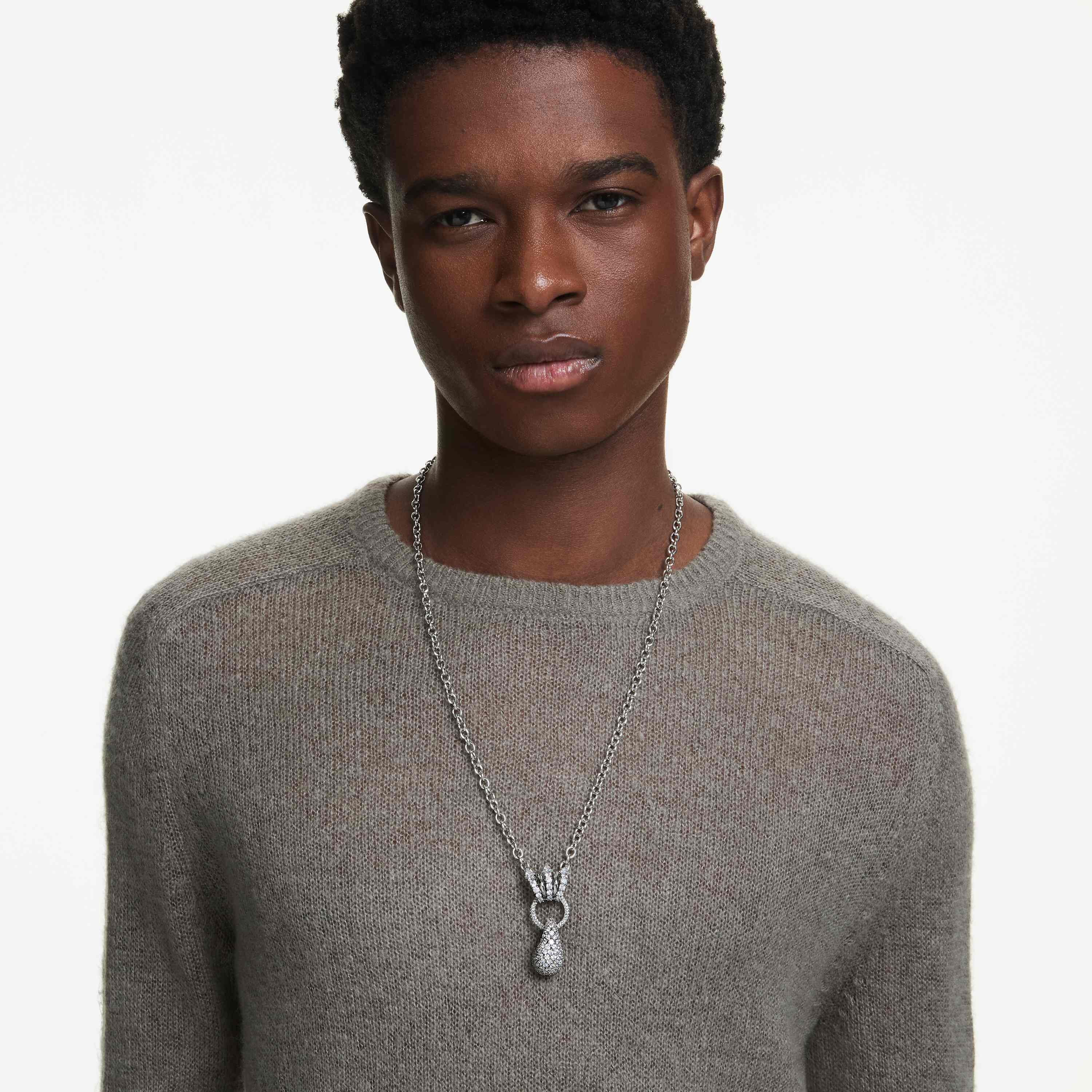 swarovski قلادة sublima، قطع متنوع، لون أبيض، طلاء روديوم