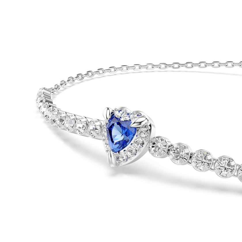 swarovski سوار one، قطع متنوع، شكل قلب، لون أزرق، طلاء روديوم