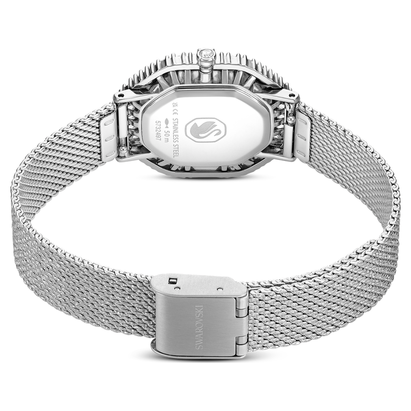swarovski ساعة يد matrix octagon، سوار معدني، لون فضي، ستانلس ستيل