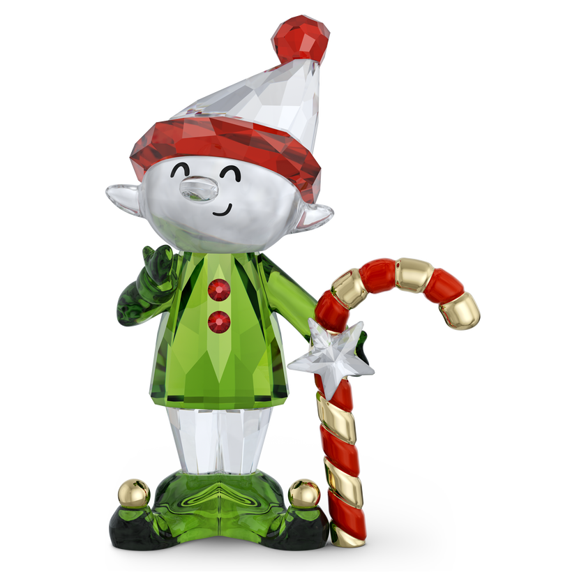 swarovski قطعة زينة holiday cheers على شكل قزم وعصا حلوى