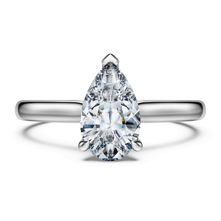 swarovski خاتم سوليتير eternity، أحجار ألماس مُصنعة في المختبر بإجمالي 1 قيراط، قطع على شكل كمثرى، ذهب أبيض عيار 18