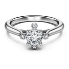 swarovski خاتم galaxy، ألماس مُصنع في المختبر بإجمالي 0 5 قيراط، شكل دائري، ذهب أبيض عيار 18