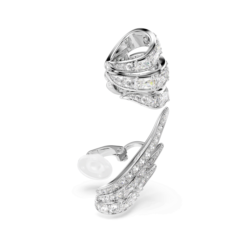 swarovski أساور الأذن vienna، قطع متنوع، بجعة، لون أبيض، طلاء روديوم